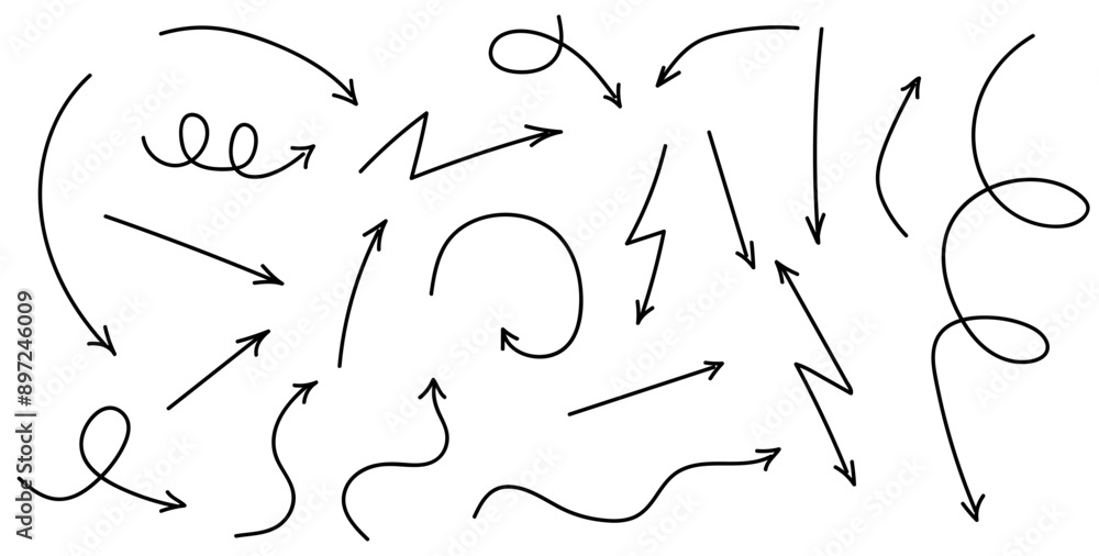 Set of hand drawn arrows Set of hand drawn arrows