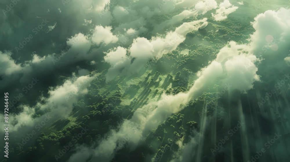 Showcase an aerial view of cloud shadows moving across a landscape, painting the ground below in patches of sunlight and shade. Showcase an aerial view of cloud shadows moving across a landscape, painting the ground below in patches of sunlight and shade.