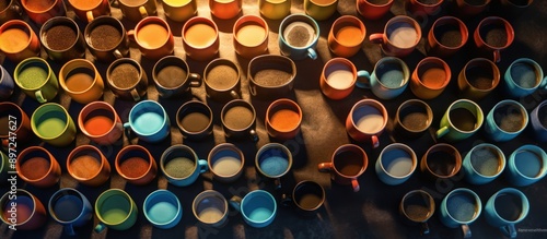 A Colorful Array of Coffee Mugs