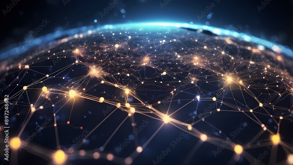 network and connection, global business, international data transfer, and cyber technology