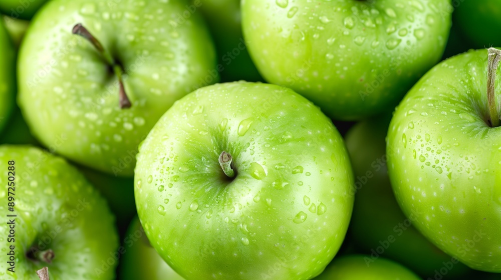 Closeup of a bunch of bright green apples Closeup of a bunch of bright green apples