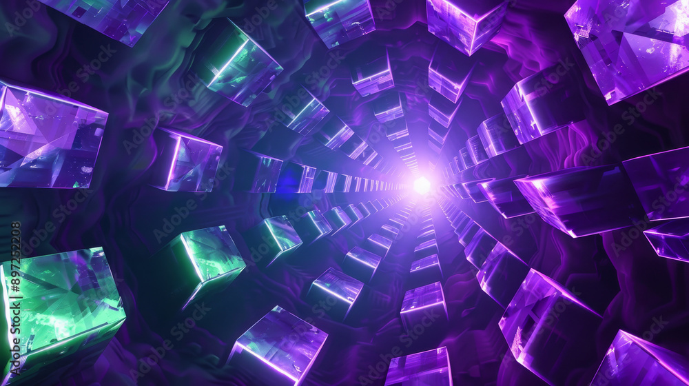 A digital landscape with floating 3D cubes in vibrant pink and blue hues, evoking a sense of futuristic technology and innovation. A digital landscape with floating 3D cubes in vibrant pink and blue hues, evoking a sense of futuristic technology and innovation.