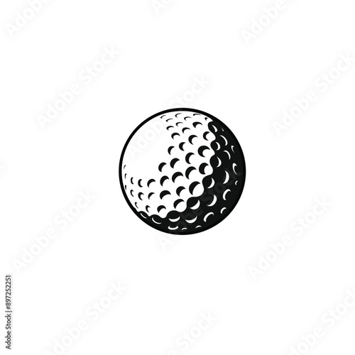 Golf ball icon logo flat vector design