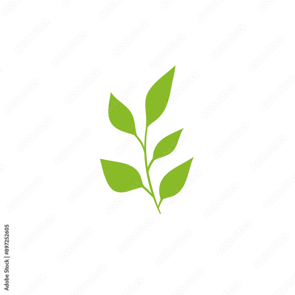 Fototapeta premium Hand drawn leaf icon flat vector design