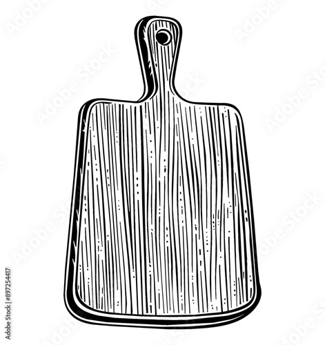 cutting board engraving black and white outline