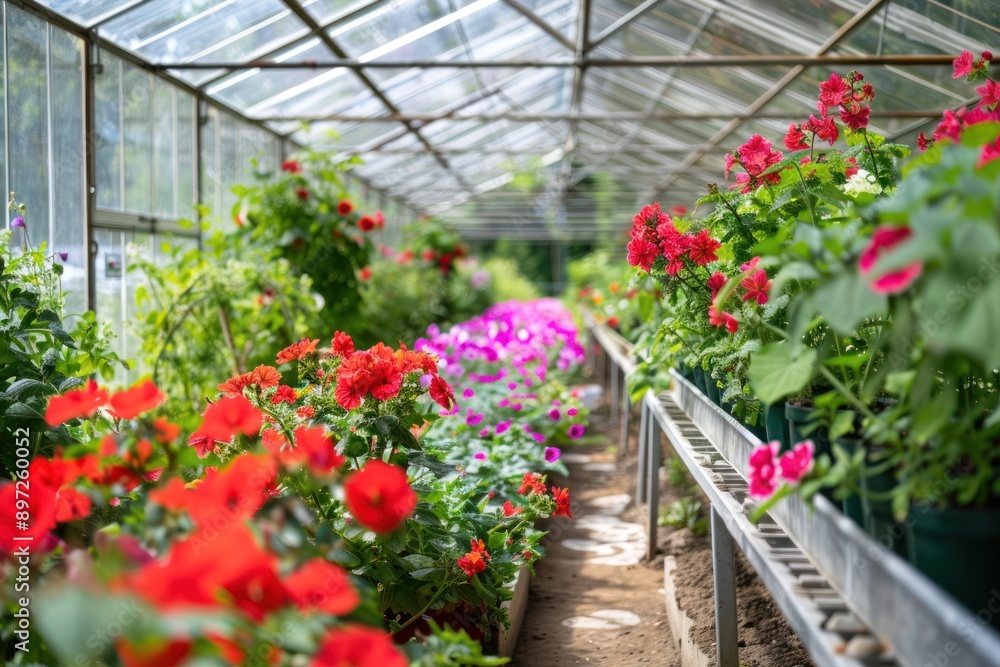greenhouse interior with plants. gardening and indoor cultivation and agriculture greenhouse interior with plants. gardening and indoor cultivation and agriculture