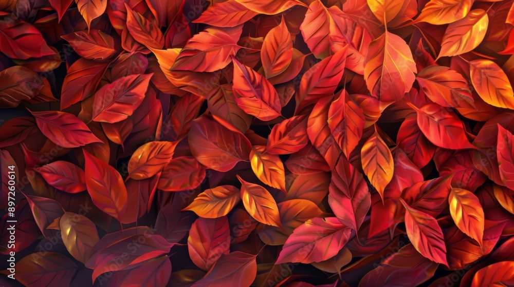 Autumn leaves close up background. Colorful fall leaves pattern. Macro top view Autumn leaves close up background. Colorful fall leaves pattern. Macro top view
