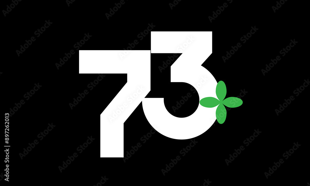 73 Leaf Number Logo Green White Health 73 Leaf Number Logo Green White Health