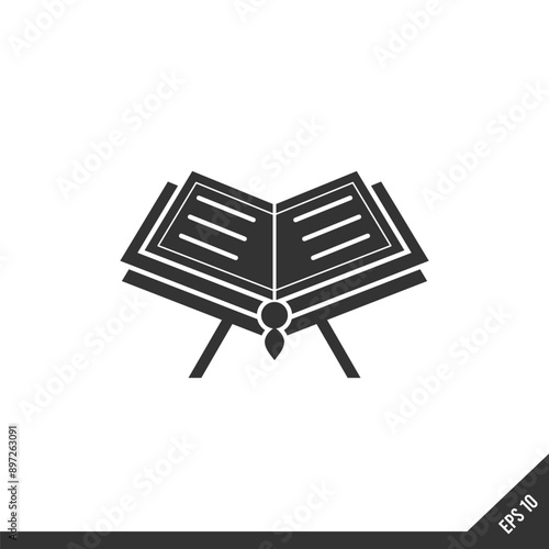 The holy quran vector design, modern doodle icon of muslim book