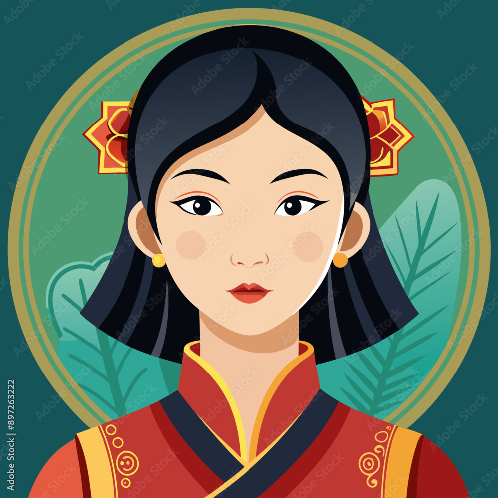 chinise woman vector illustration chinise woman vector illustration