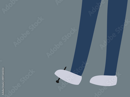 flat design nail hit vector illustration