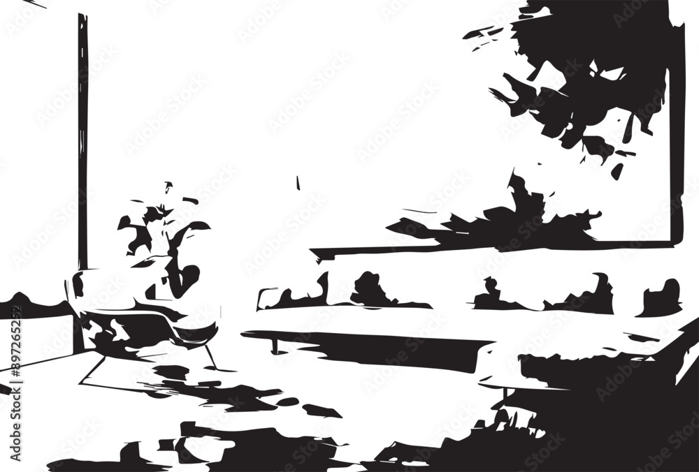 Obraz premium Abstract painting grunge texture. Semi- abstract image of landscape background. Modern art.