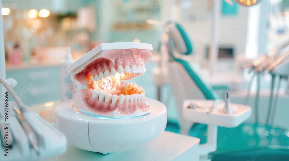 Advanced dental x-ray, holographic imaging, state-of-the-art equipment, pristine clinic environment Advanced dental x-ray, holographic imaging, state-of-the-art equipment, pristine clinic environment