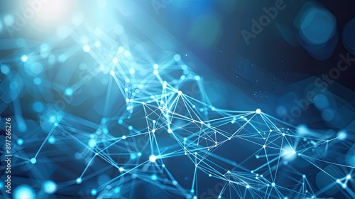 Abstract web of digital connections on a high-tech background, showcasing a network of information.