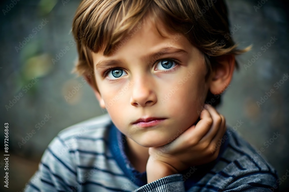 Portrait of a Young Boy with Blue Eyes.