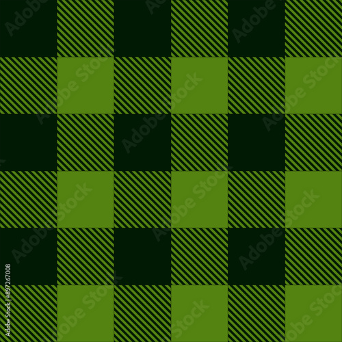 Wallpaper Mural Green buffalo checkered texture. Checkered lumberjack seamless pattern. Geometric fabric background for flannel shirt, picnic blanket, kitchen napkin, tweed coat. Vector flat illustration. Torontodigital.ca