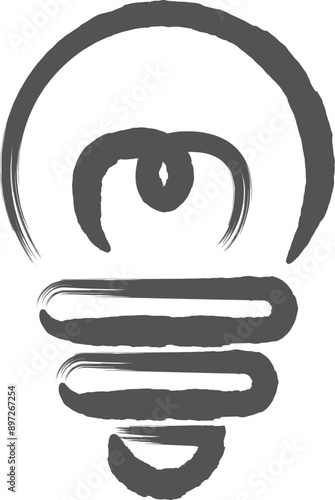 筆書きビジネス単品アイコン　電球