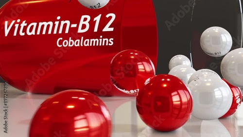 Vitamin B12 Capsule (Slow Motion)