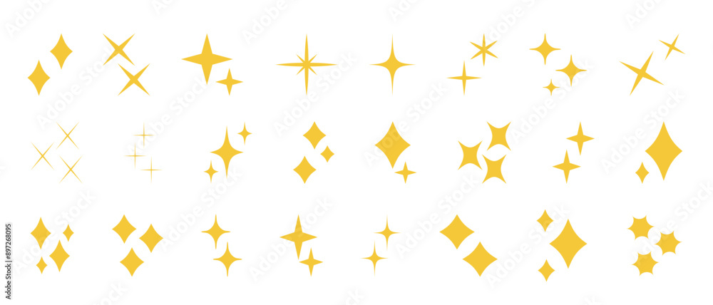 Stars set icons.Shine icons. Christmas vector symbols isolated.Sparkle star icons.isolated yellow shining illustration set。 Stars set icons.Shine icons. Christmas vector symbols isolated.Sparkle star icons.isolated yellow shining illustration set。