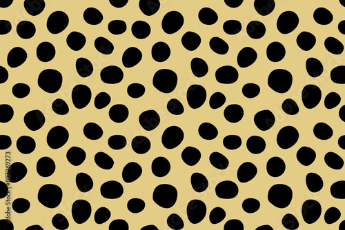 Small dash pattern. Seamless minimal dash pattern, small elements on yellow background.