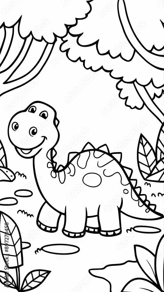 Obraz premium Coloring page of dinosaur 