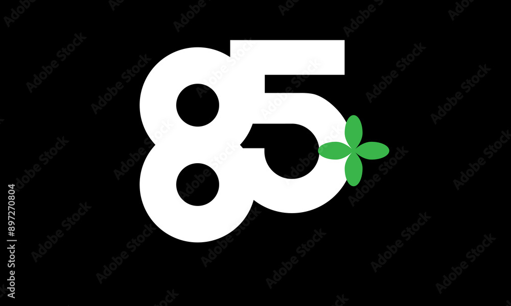 85 Leaf Number Logo Green White Health 85 Leaf Number Logo Green White Health