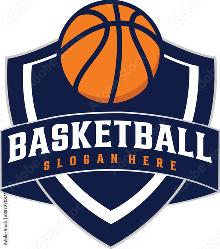 basketball logo design with editable vector file