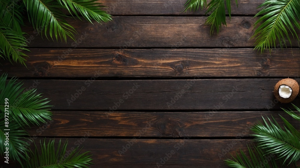 AI content. Coconut day concept. Mockup background with coconut and copyspace for text. AI content. Coconut day concept. Mockup background with coconut and copyspace for text.