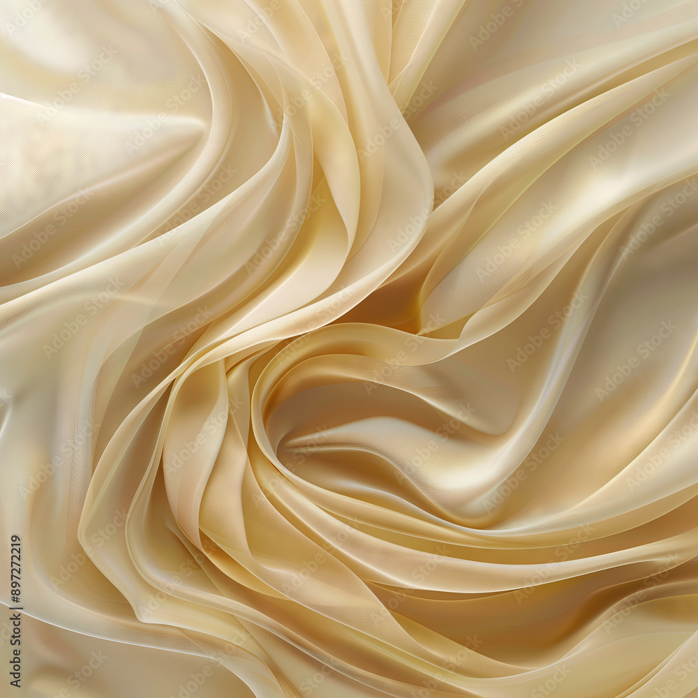 Close-up of luxurious golden fabric with elegant folds and soft texture Close-up of luxurious golden fabric with elegant folds and soft texture