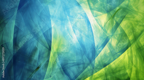 Wallpaper Mural Abstract Blue and Green Background, Generative AI Illustration Torontodigital.ca