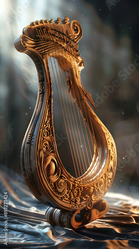 Elegant Ancient Lyre: A Timeless Instrument Captivating with Its Classical Beauty and Musical Heritage photo