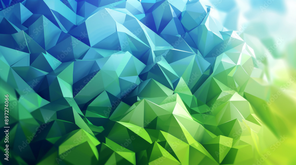Obraz premium Abstract Blue and Green Background, Generative AI Illustration