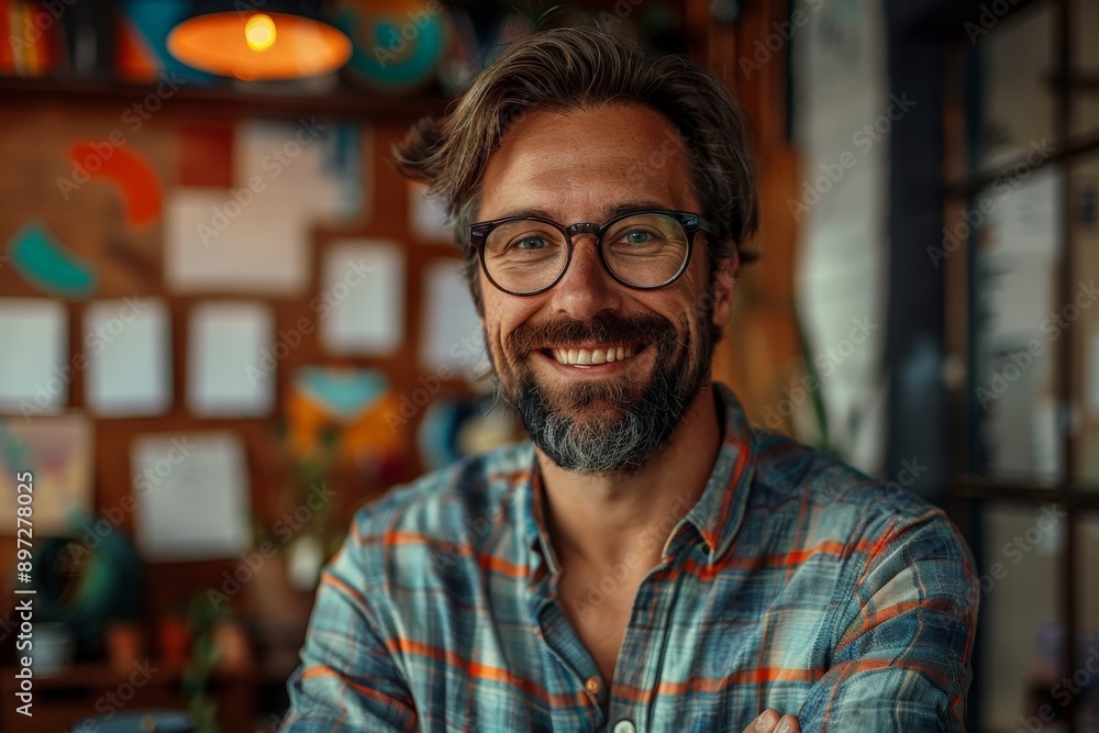 Engaged Brand Manager Responding to Social Media Comments with Realistic Depth of Field on Vibrant Background Engaged Brand Manager Responding to Social Media Comments with Realistic Depth of Field on Vibrant Background