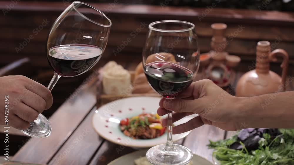 Toast. with glasses of red wine Toast. with glasses of red wine