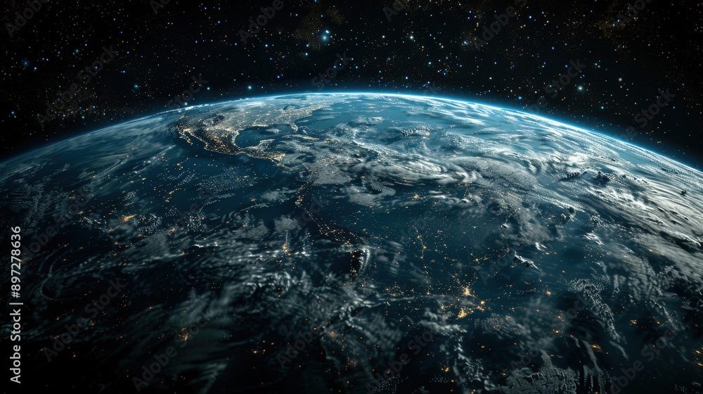 Obraz premium Breathtaking Aerial View of the Earth from Space