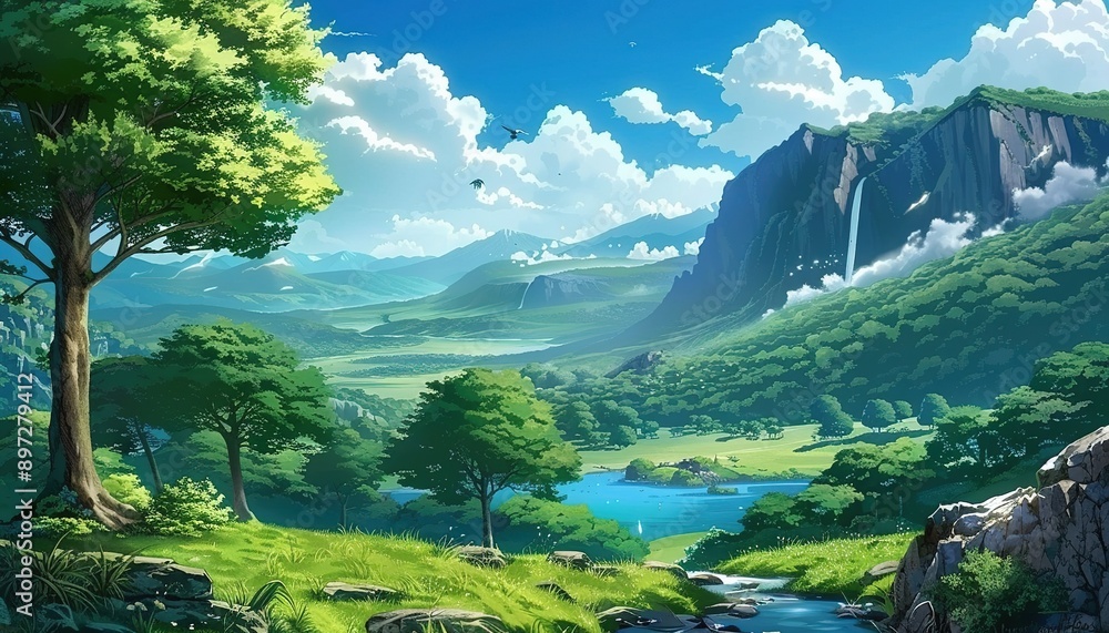 nature Landscape anime style nature Landscape anime style