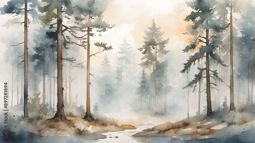 winter forest in the fog winter forest in the fog
