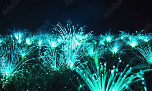 Wallpaper Mural Bioluminescent Forest: Ethereal Light Animation for Fantasy Themes and Nature-Inspired Backgrounds Torontodigital.ca