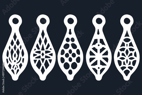 giomattric earring vector set