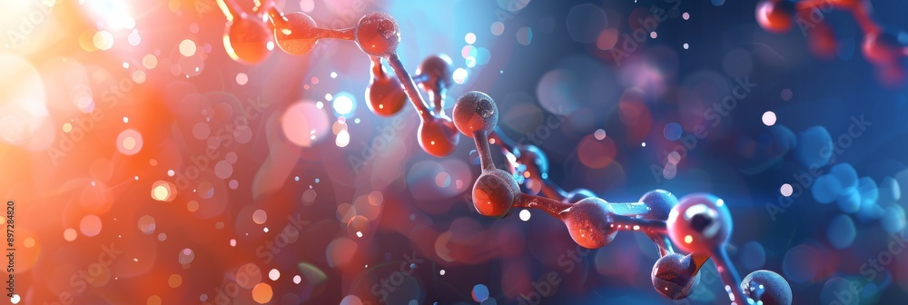 A visually appealing molecular structure featuring bright and vivid colors, perfect for scientific content A visually appealing molecular structure featuring bright and vivid colors, perfect for scientific content
