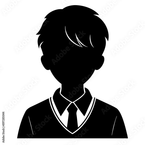silhouette of a person with hair