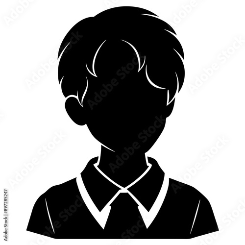 silhouette of a person with hair