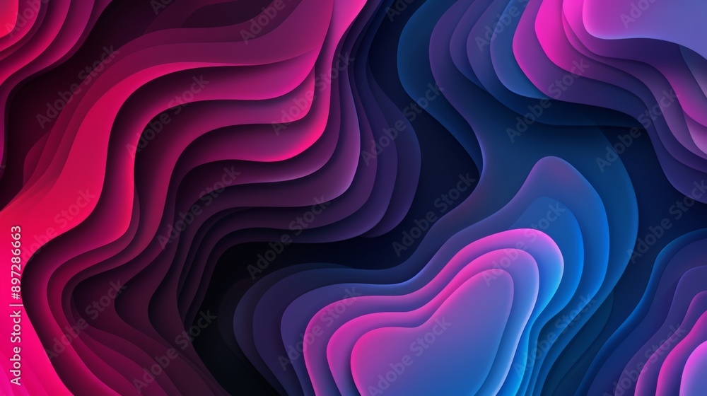 Trendy gradient colors create wavy shapes in abstract background, perfect for modern or tech designs Trendy gradient colors create wavy shapes in abstract background, perfect for modern or tech designs