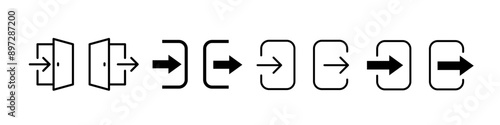 Enter and exit icon. Login logout icon.