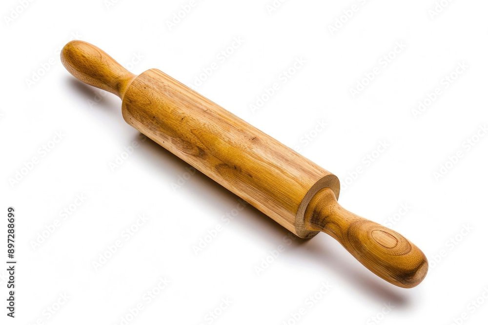 Wooden rolling pin on a white background. Wooden rolling pin on a white background.