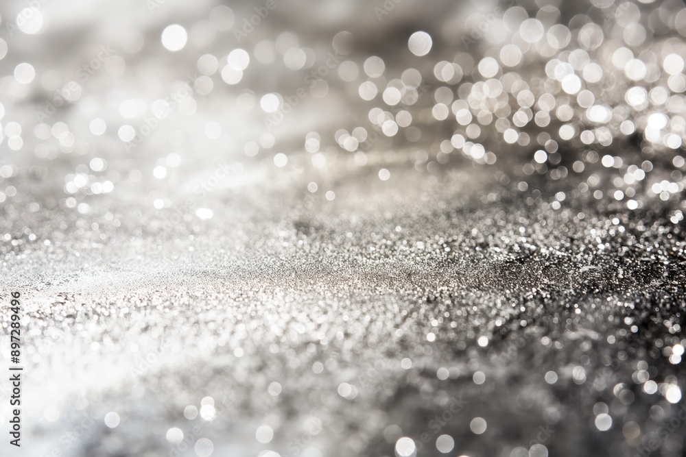 A close-up of a sparkling silver glitter background, capturing the shimmering details and light reflections. A close-up of a sparkling silver glitter background, capturing the shimmering details and light reflections.