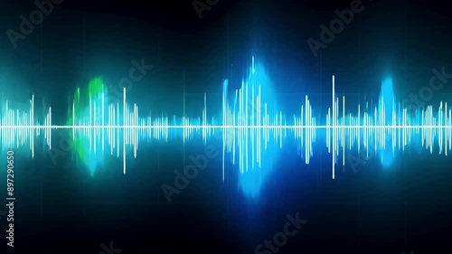 Sound effect blue sound waves moving