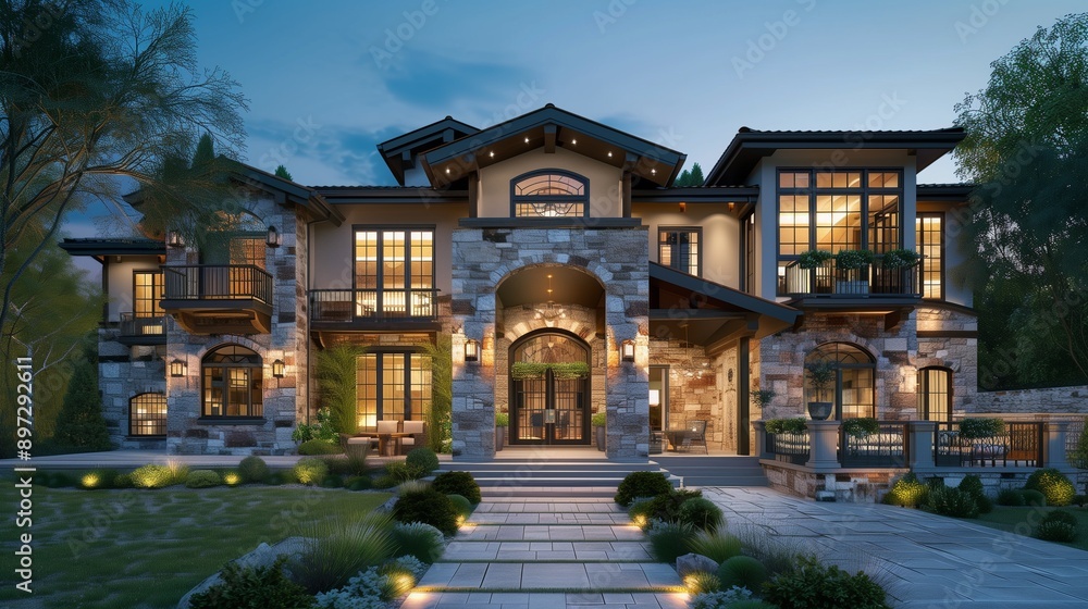 Fototapeta premium Beautiful home exterior.