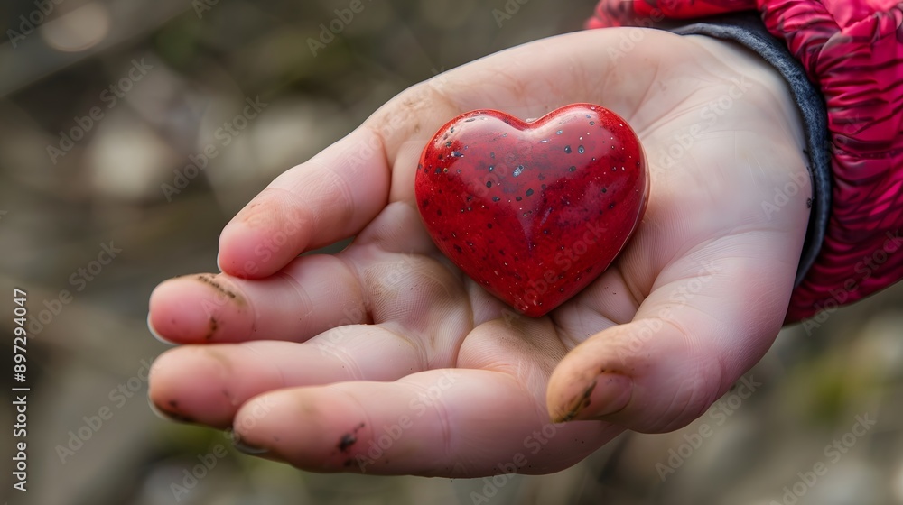 Hand Holding a Heart Shape: A hand holding a small heart-shaped object, symbolizing care and affection.
Hand Holding a Heart Shape: A hand holding a small heart-shaped object, symbolizing care and affection.
