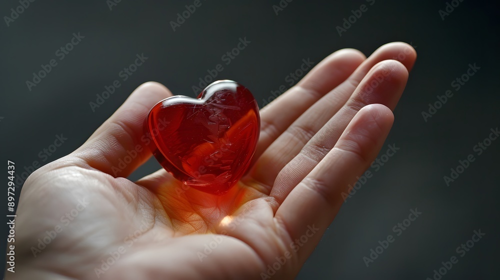 Hand Holding a Heart Shape: A hand holding a small heart-shaped object, symbolizing care and affection.
Hand Holding a Heart Shape: A hand holding a small heart-shaped object, symbolizing care and affection.